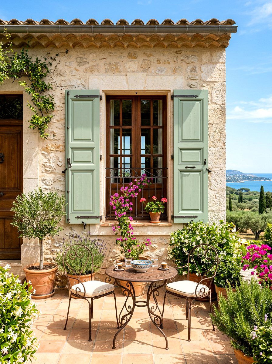 Sage Green Window Shutters - 30 sage green patio ideas