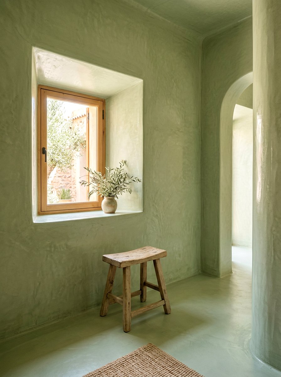 Sage Tadelakt Interior - 30 tadelakt bathroom ideas