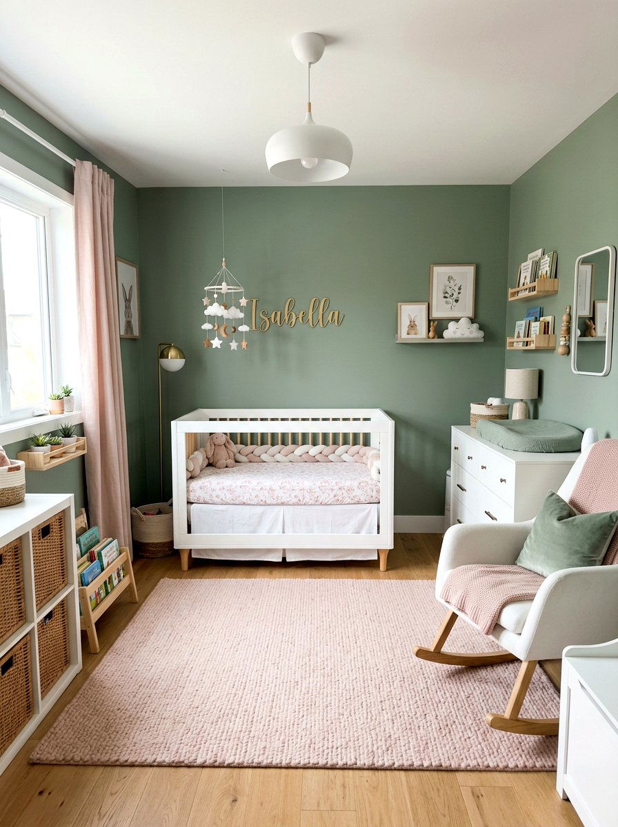 Sage and blush nursery - 30 soft sage nursery ideas