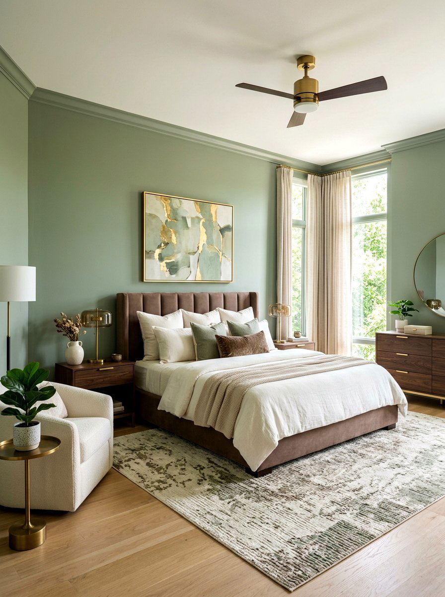 Sage and cocoa master bedroom - 30 sage and cocoa bedroom ideas
