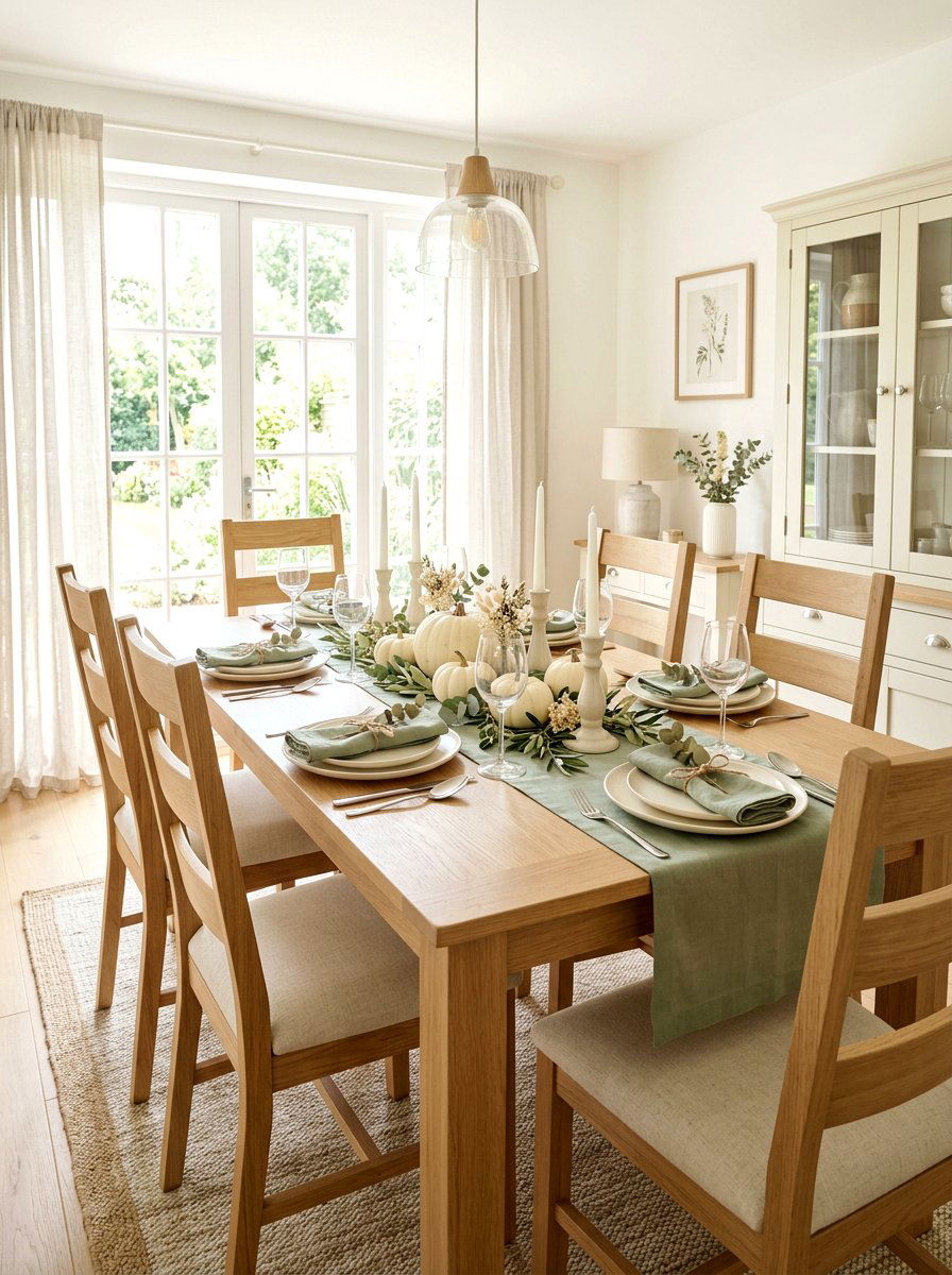 Sage and cream decor - 30 fall dinner party home ideas