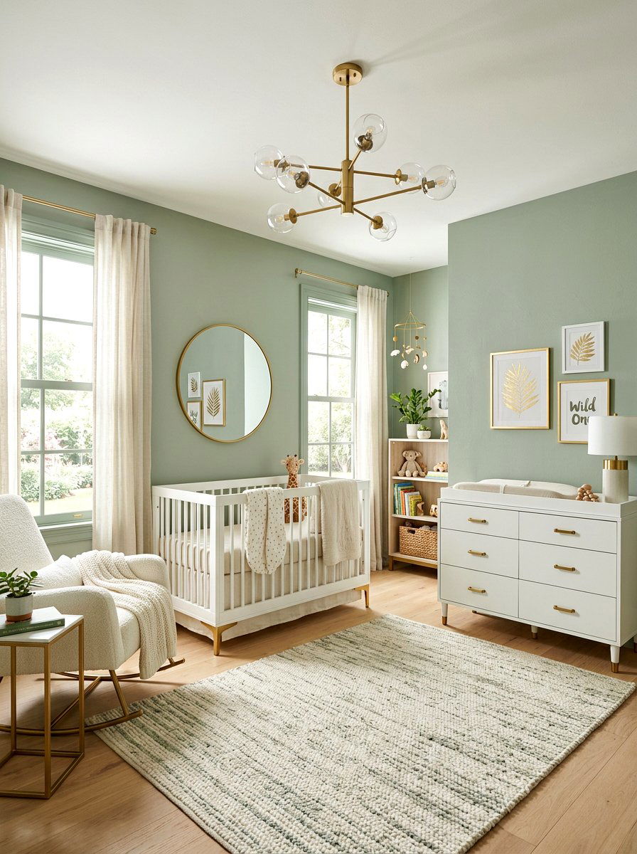 Sage and gold nursery - 30 soft sage nursery ideas