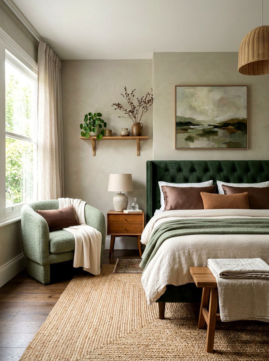 Sage cocoa textured bedroom - 30 sage and cocoa bedroom ideas