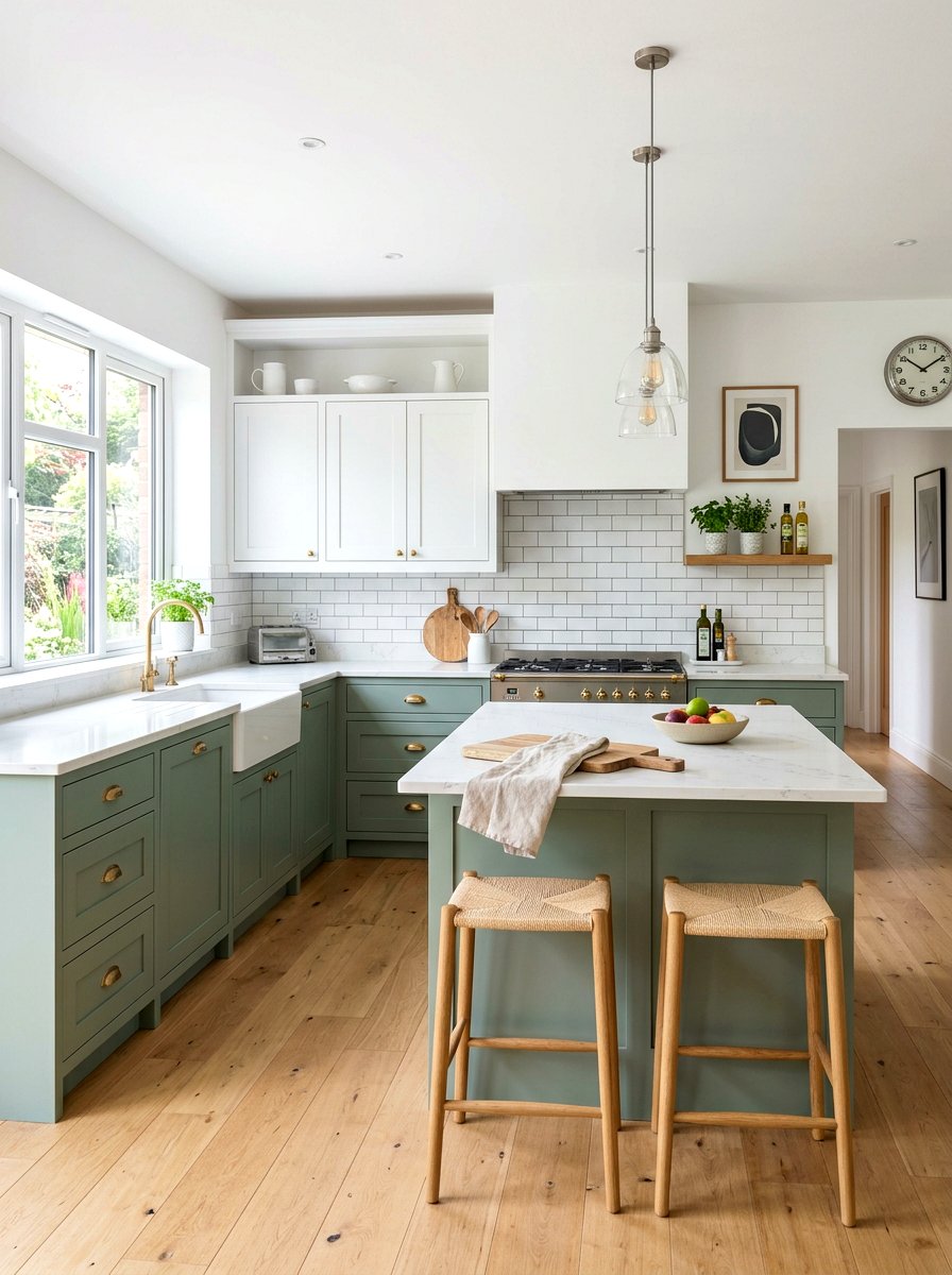 Sage green and white kitchen cabinets - 30 sage kitchen cabinet ideas