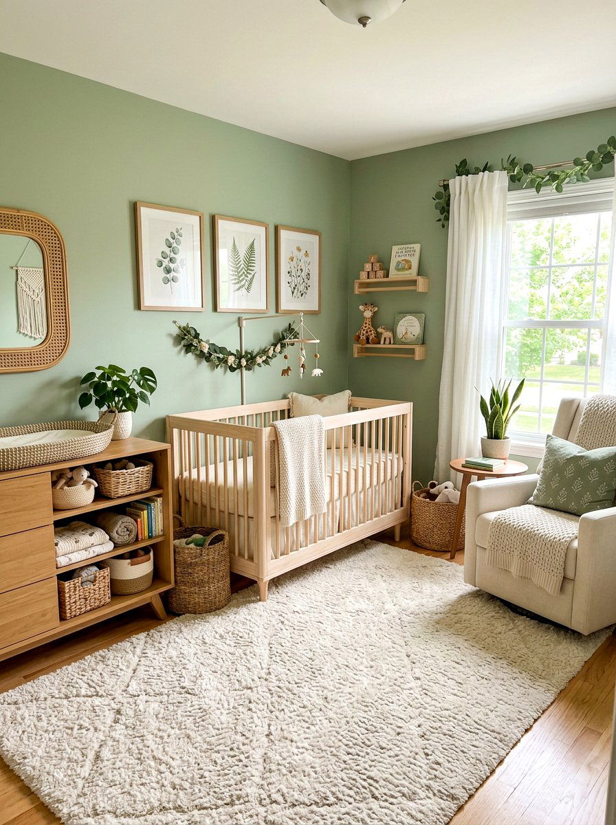 Sage green boho nursery - 30 boho nursery ideas