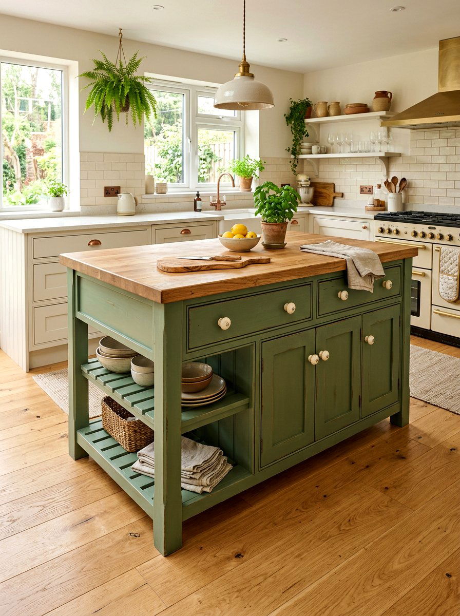 Sage green dresser island - 30 antique dresser kitchen island ideas