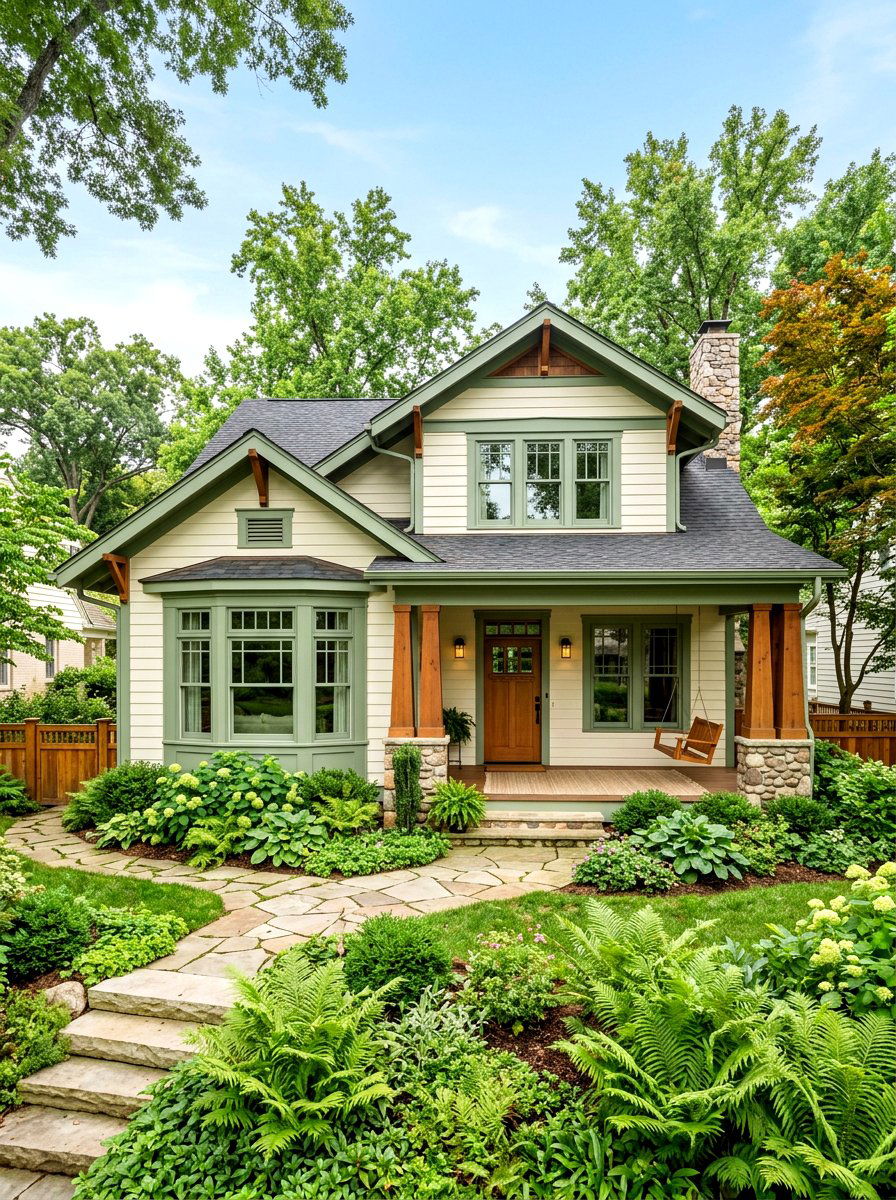 Sage green exterior window trim - 30 exterior window trim color ideas