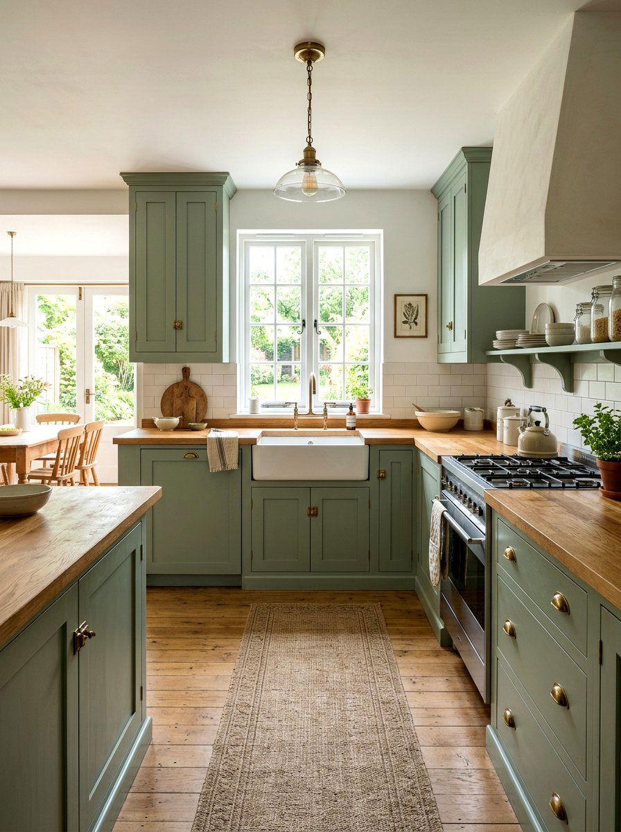 Sage green kitchen cabinets - 30 French country kitchen ideas