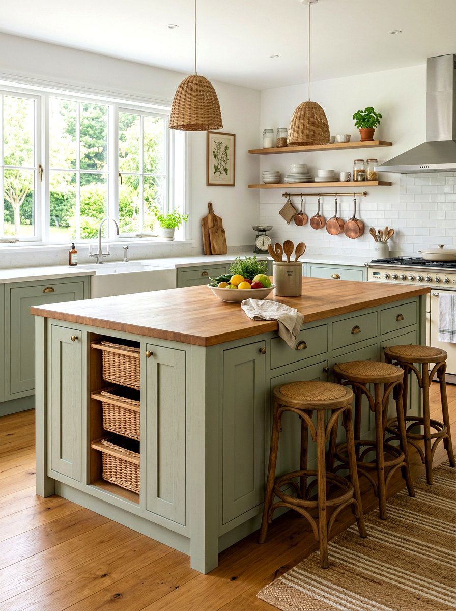 Sage green kitchen island - 30 statement island kitchen ideas