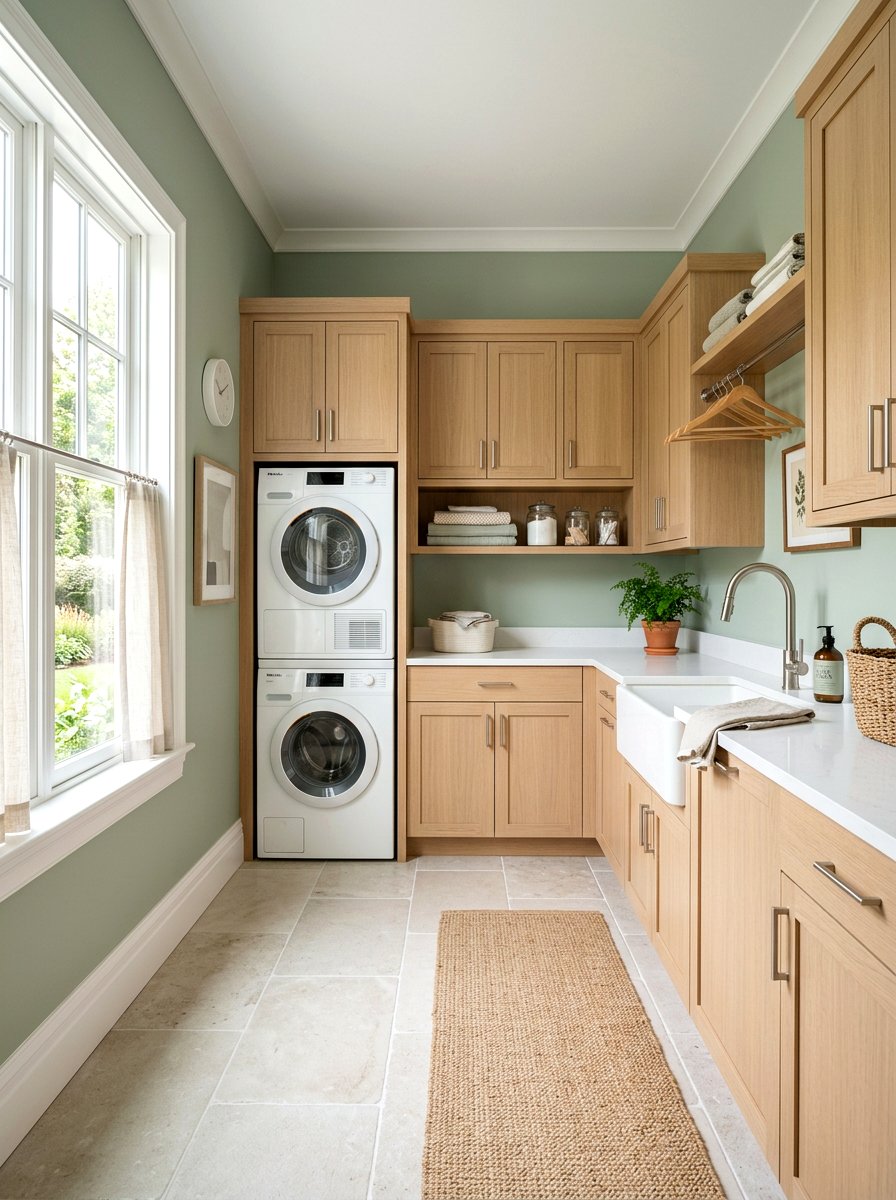 Sage green laundry room walls - 30 modern laundry room ideas