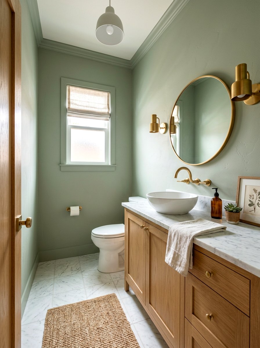 Sage green powder room - 30 spa like powder room ideas