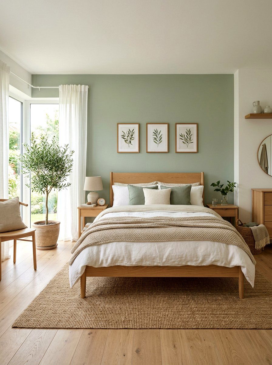 Sage green scandi bedroom - 30 Scandinavian bedroom ideas
