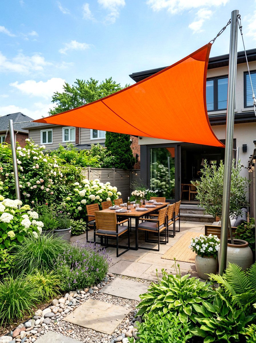 Sail Shades - 30 patio privacy ideas