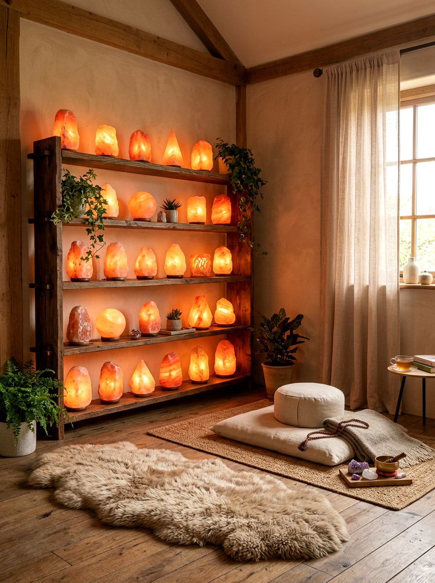 Salt Lamp Haven - 30 meditation room ideas