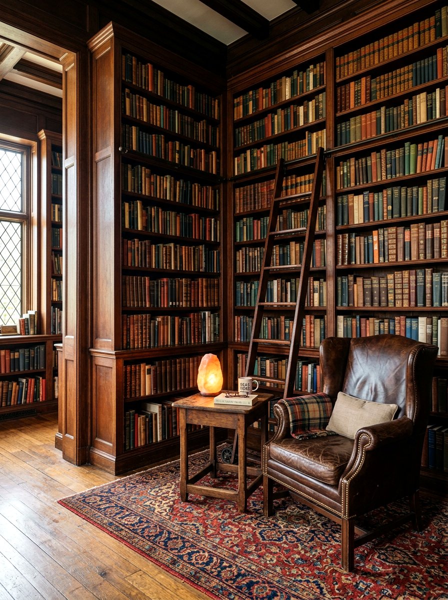 Salt Lamp Library Corner - 30 salt lamp corner ideas