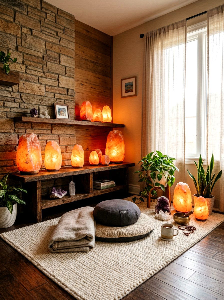 Salt Lamp Meditation Nook - 30 meditation nook ideas
