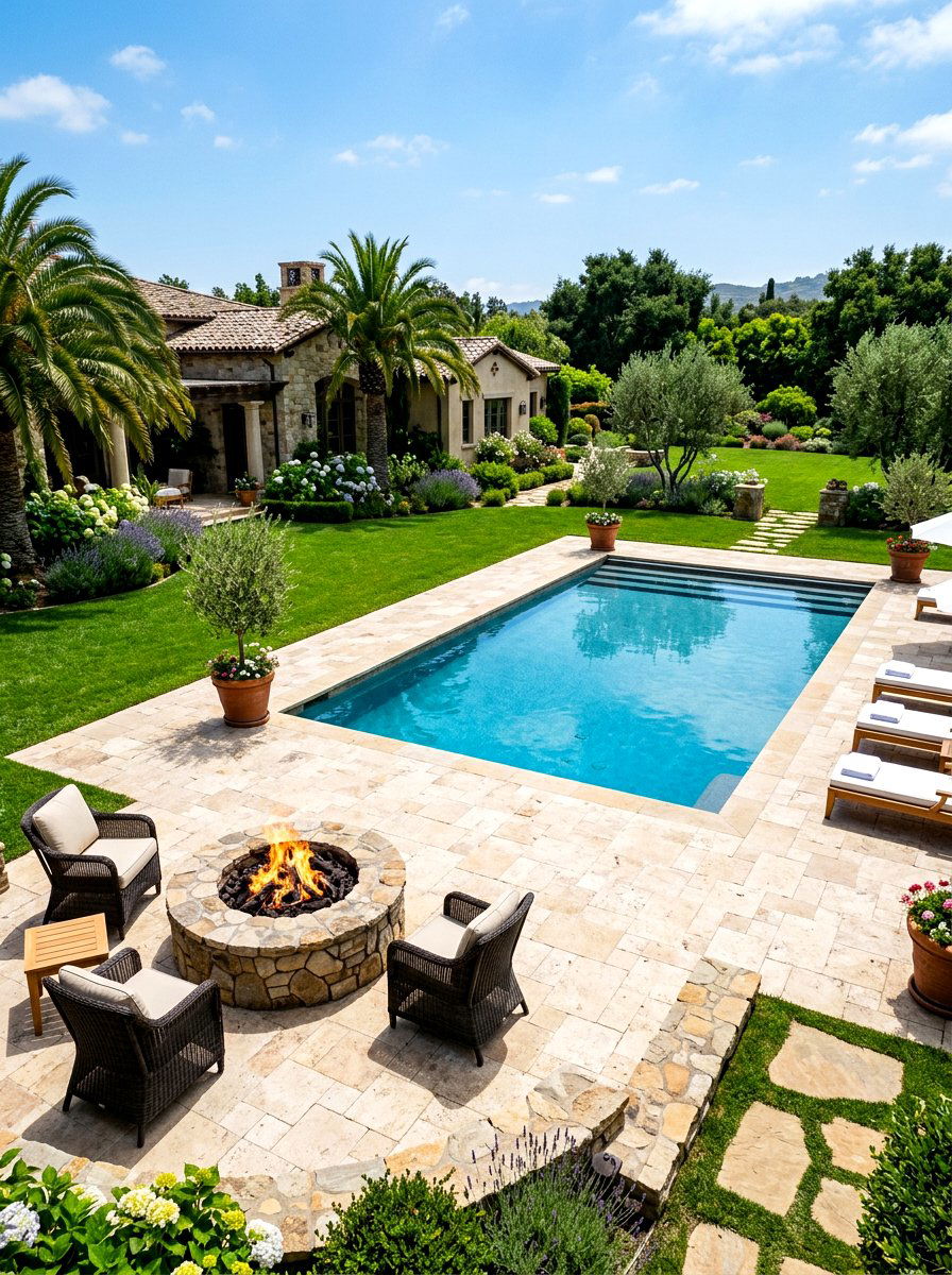 Saltwater Pool Stone Deck - 30 family pool ideas
