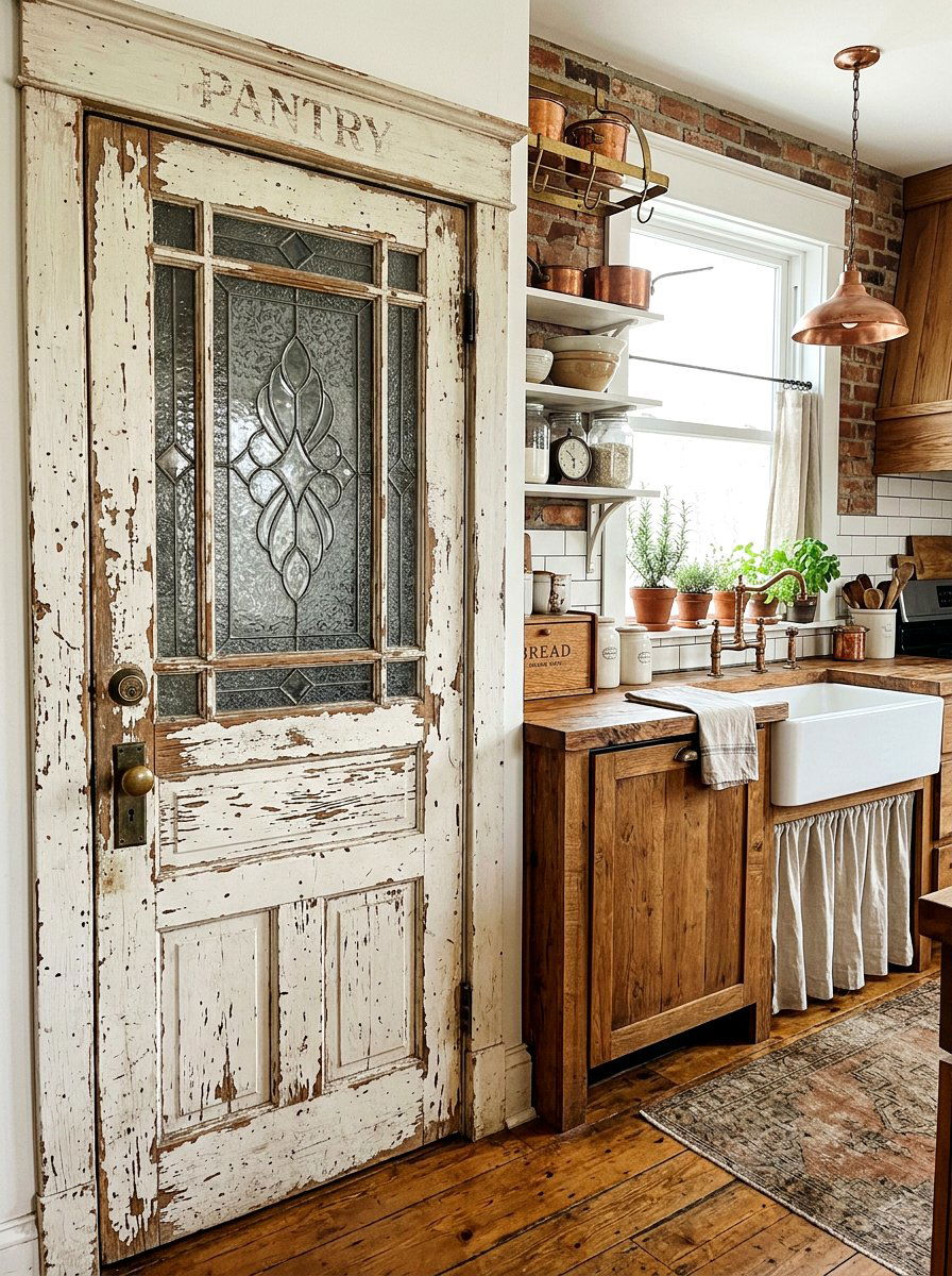Salvaged Vintage Pantry Door - 30 pantry door ideas