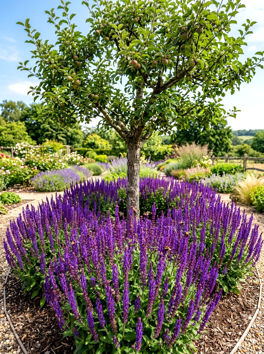 Salvia Apple Tree Planting - 30 apple tree border ideas