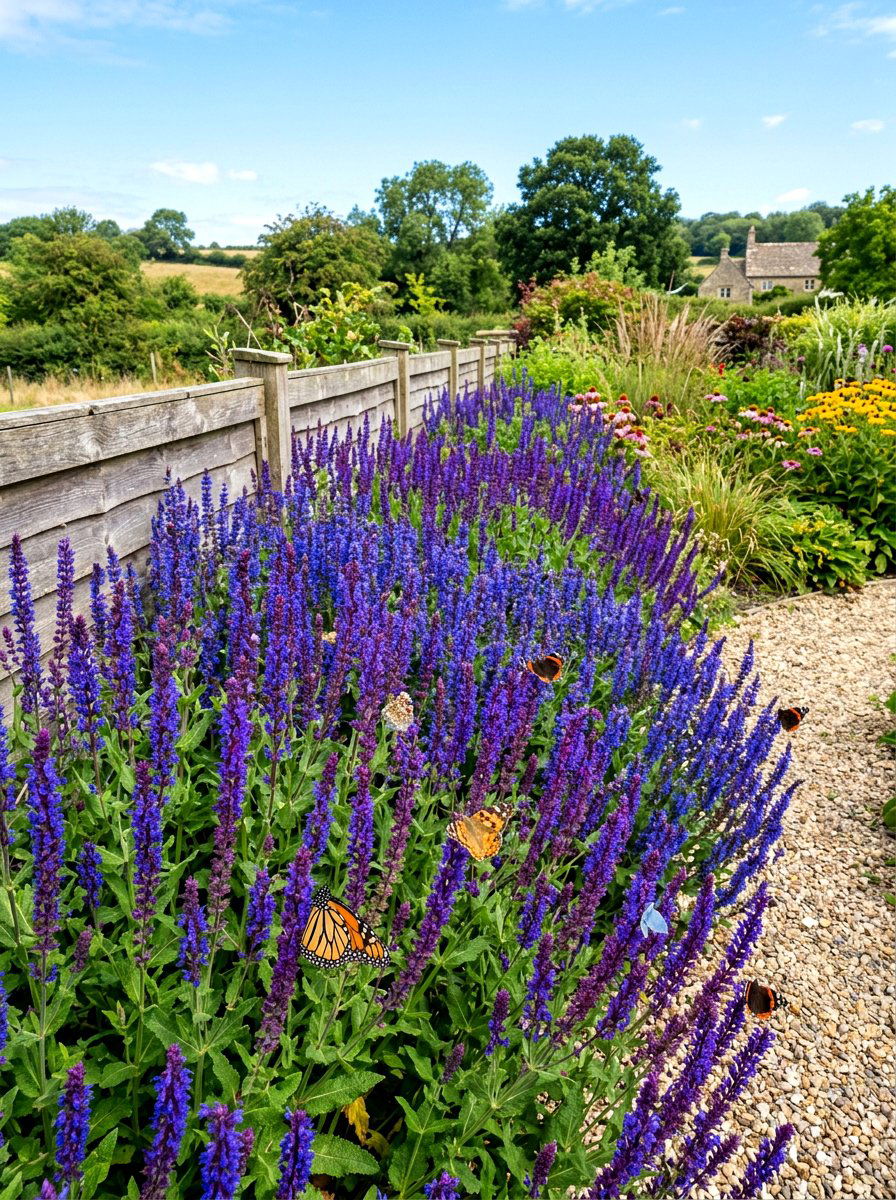 Salvia Nectar Border - 30 butterfly garden ideas