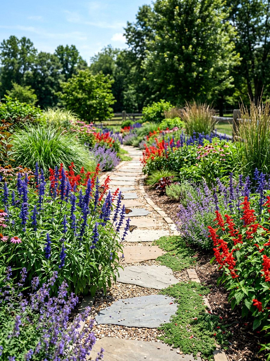 Salvia Pollinator Bed - 30 butterfly haven backyard ideas