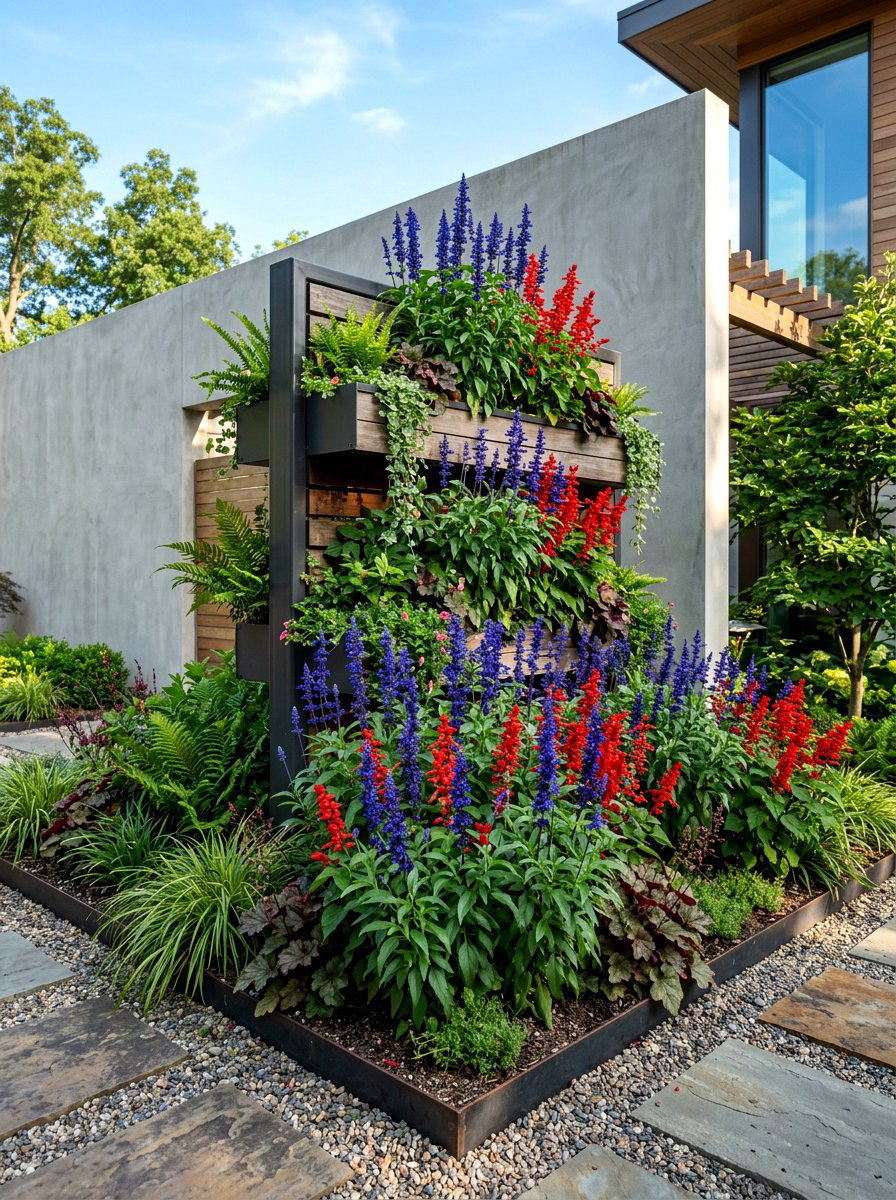 Salvia for height in beds - 30 annual flower bed ideas
