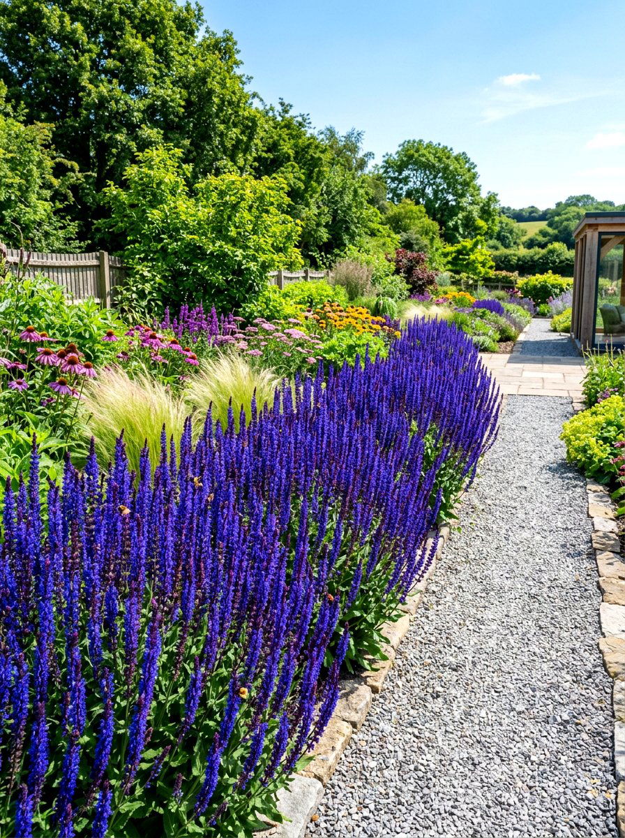 Salvia garden border - 30 bee garden border ideas