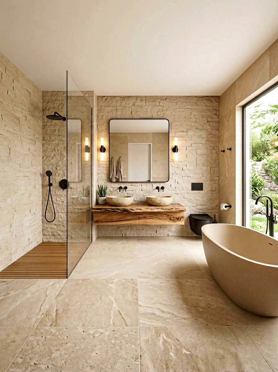 Sand And Stone Bathroom - 30 bathroom color scheme ideas