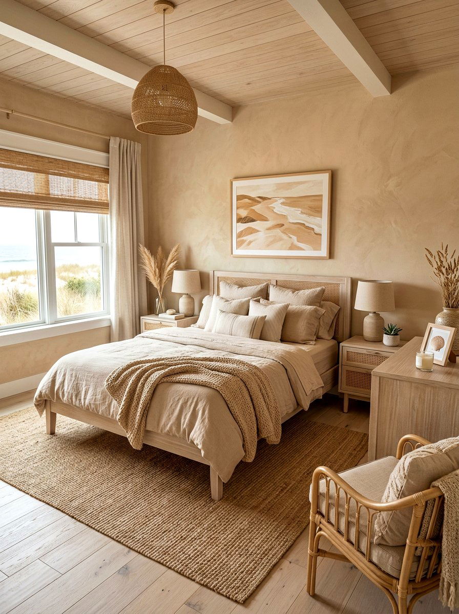 Sand Bedroom - 30 monochromatic bedroom ideas