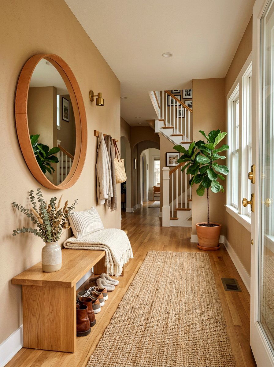 Sand Brown Entryway - 30 brown room decor ideas