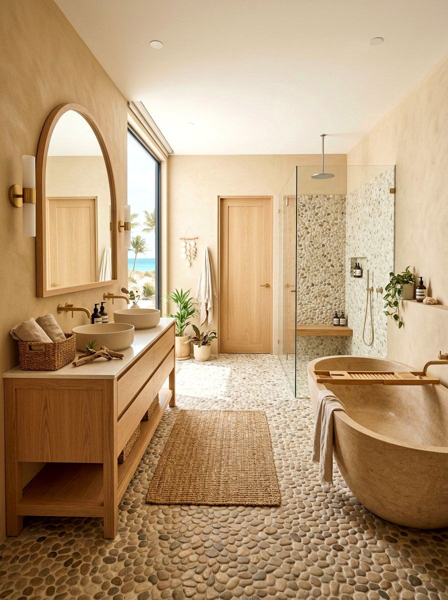 Sand Colored Walls - 30 seaside bathroom ideas