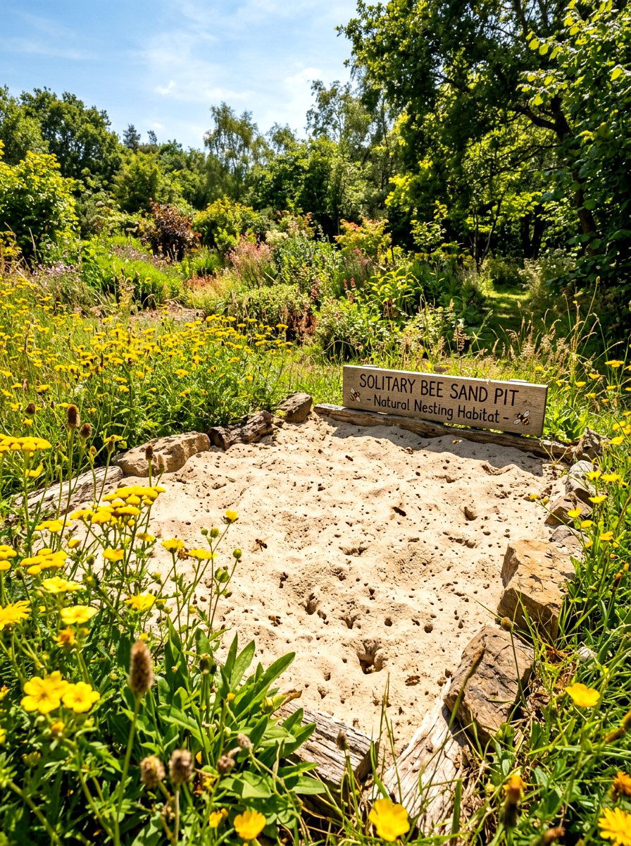 Sand Pit For Bees - 30 rewilded backyard ideas