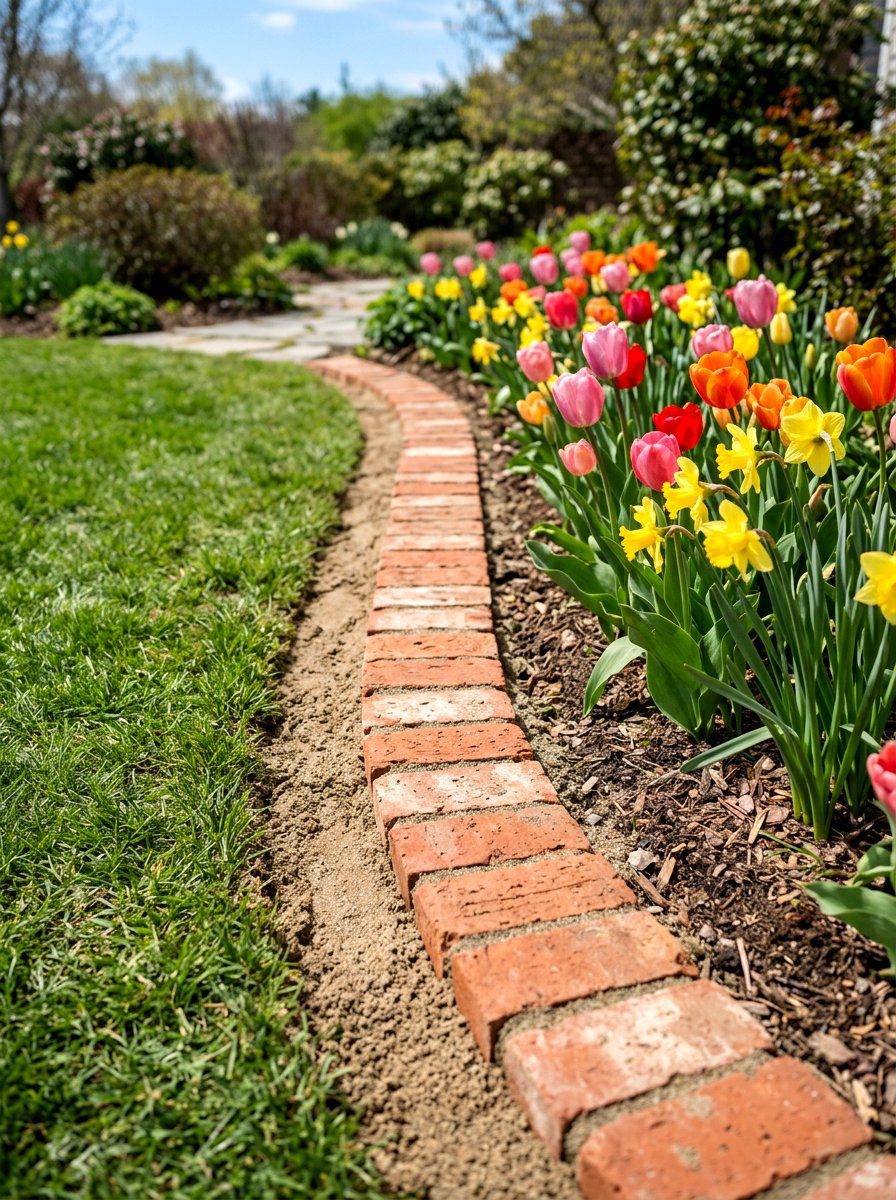 Sand Set Brick - 30 brick garden edging ideas