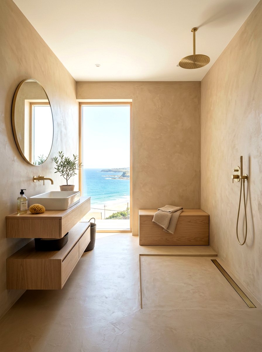 Sand Tadelakt Finish - 30 tadelakt bathroom ideas
