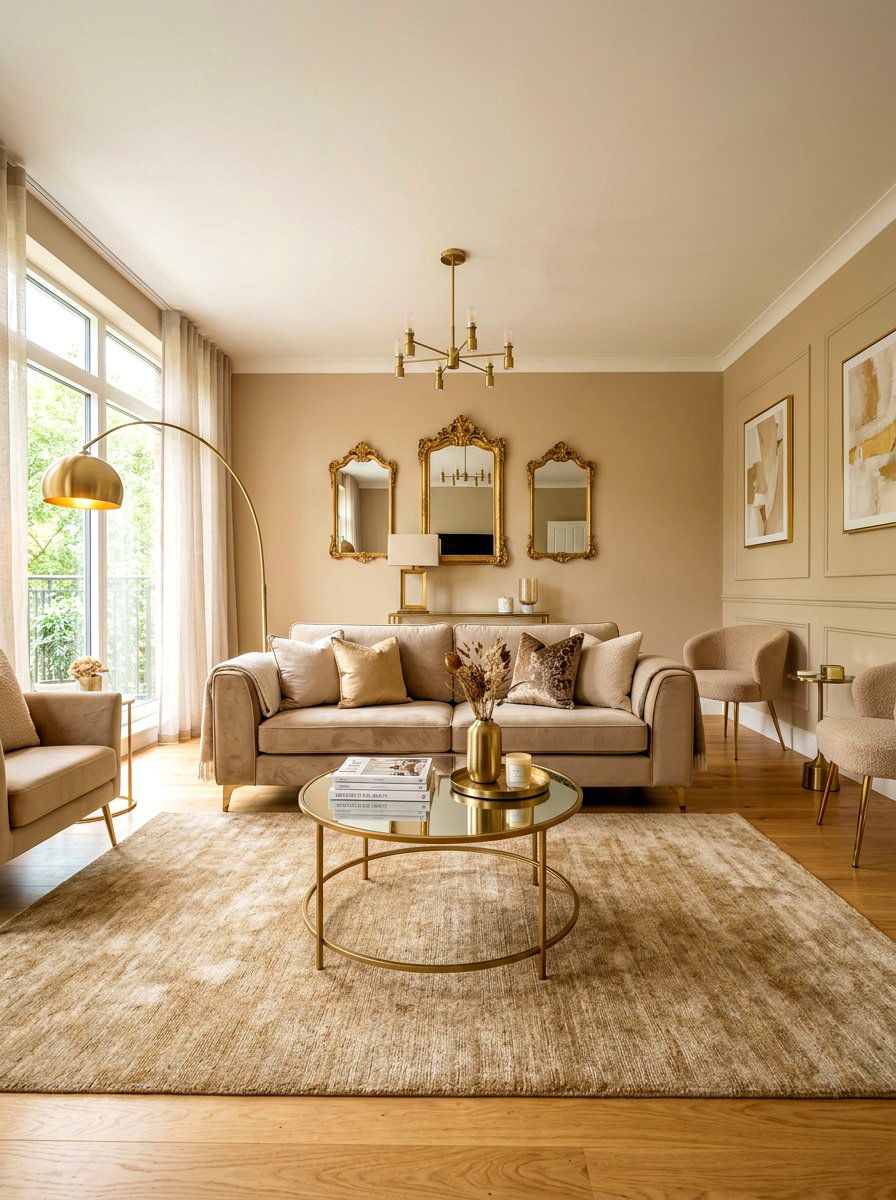 Sand and gold living room - 30 sand color living room ideas