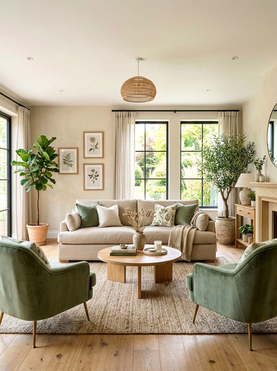 Sand and sage green living room - 30 sand color living room ideas
