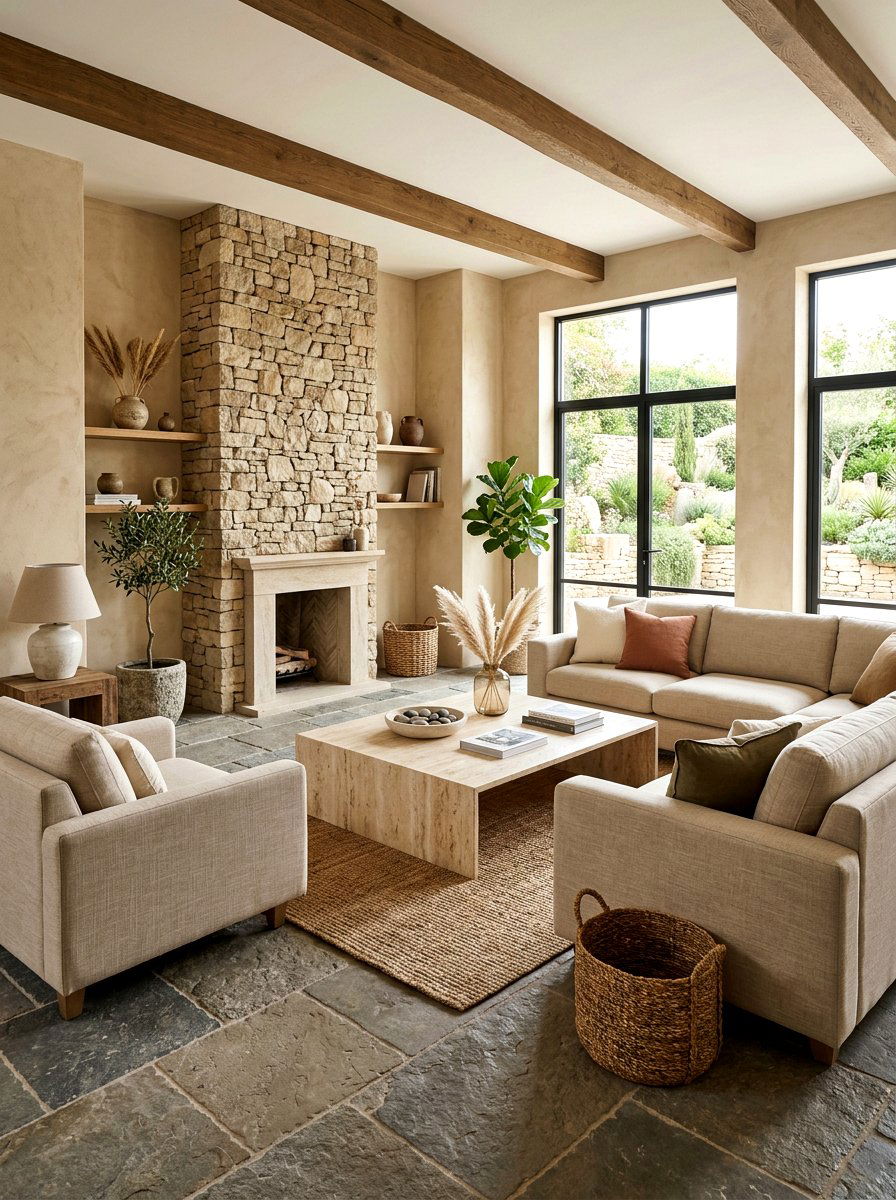 Sand and stone living room - 30 sand color living room ideas