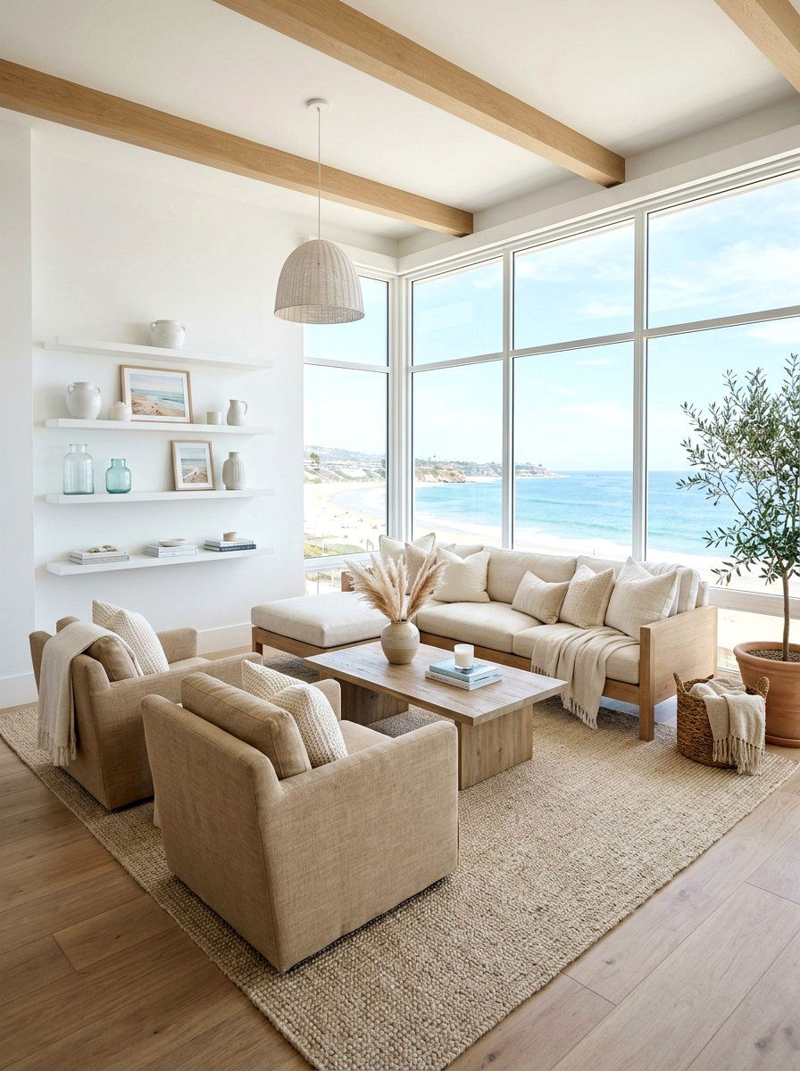 Sand and white living room - 30 sand color living room ideas