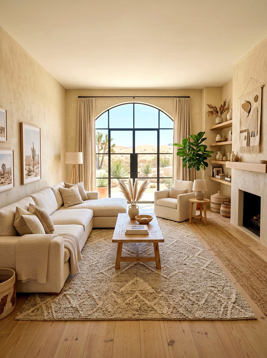 Sand color living room - 30 nature inspired living room ideas