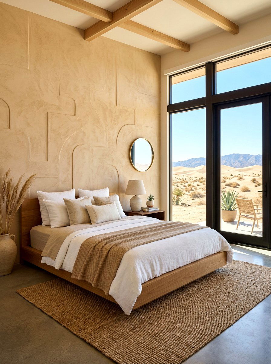 Sand color walls - 30 earthy bedroom ideas