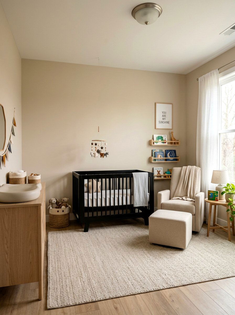 Sand nursery with black crib - 30 sand and black decor ideas