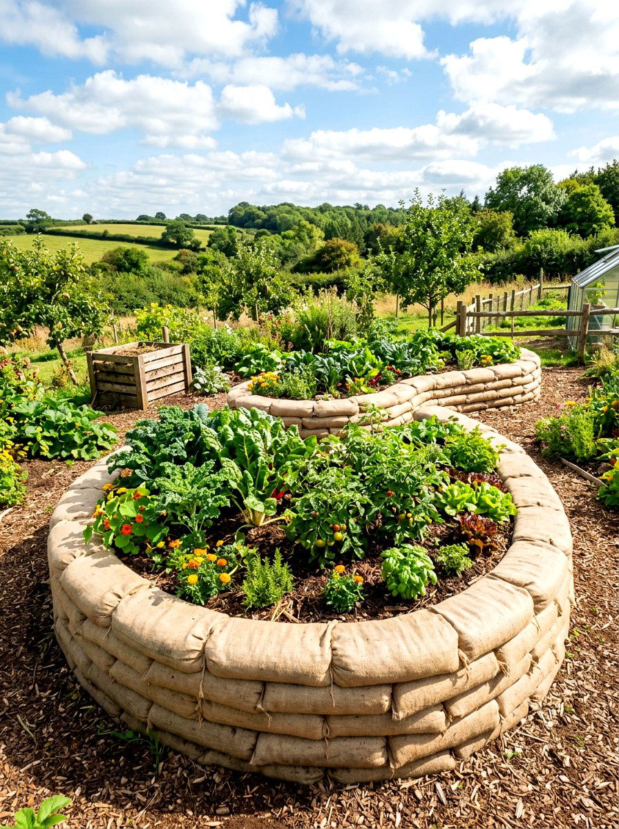 Sandbag Raised Bed - 30 budget raised bed ideas