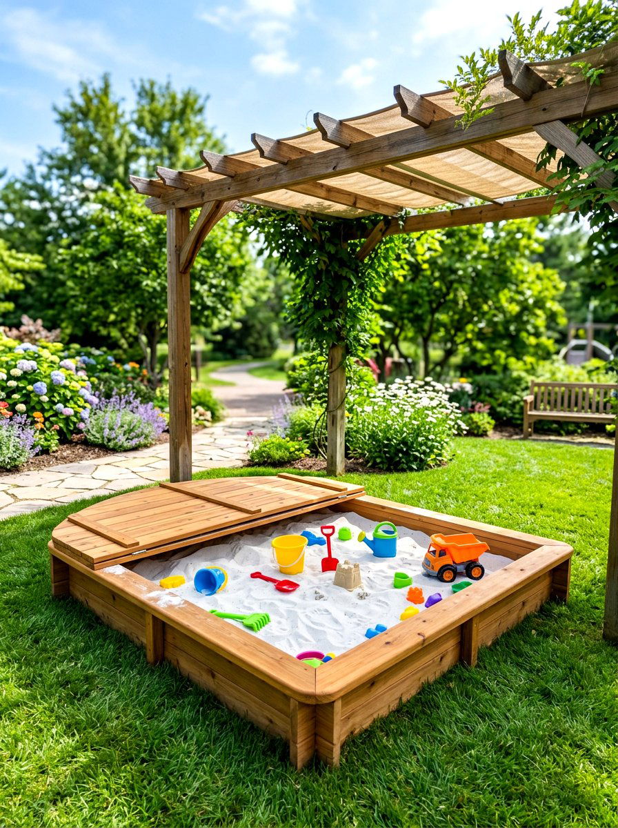Sandbox Play Area - 30 family backyard ideas