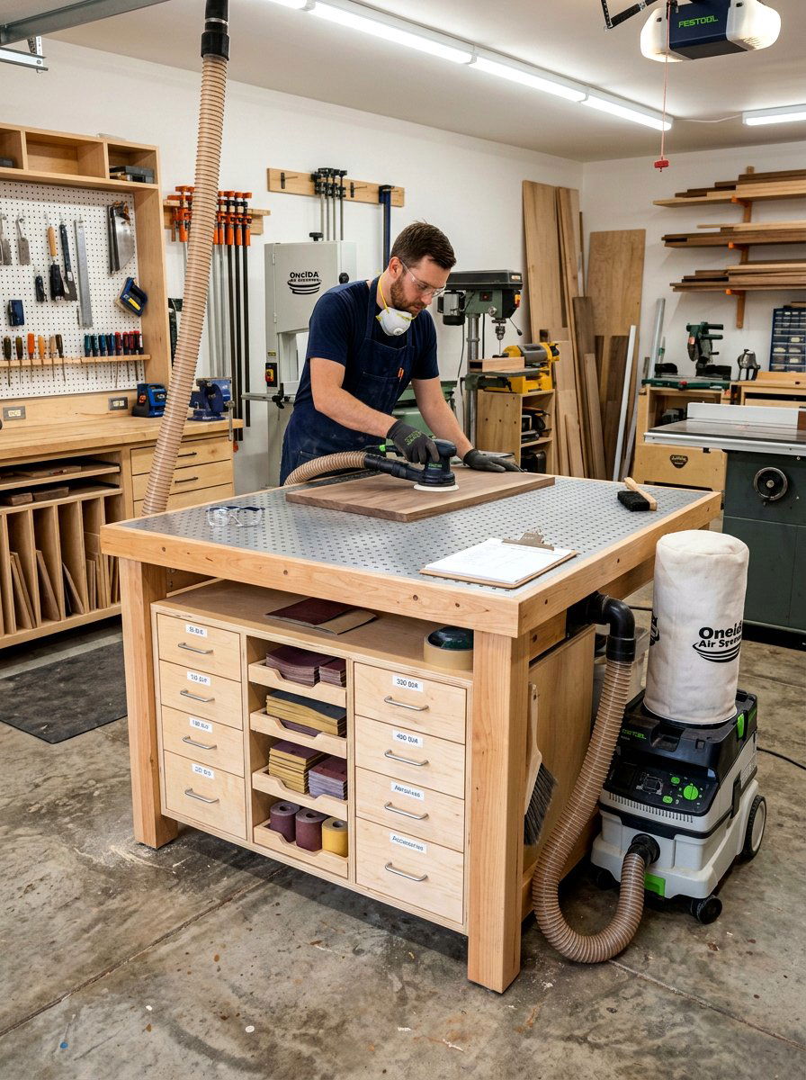 Sanding Station - 30 garage workshop ideas