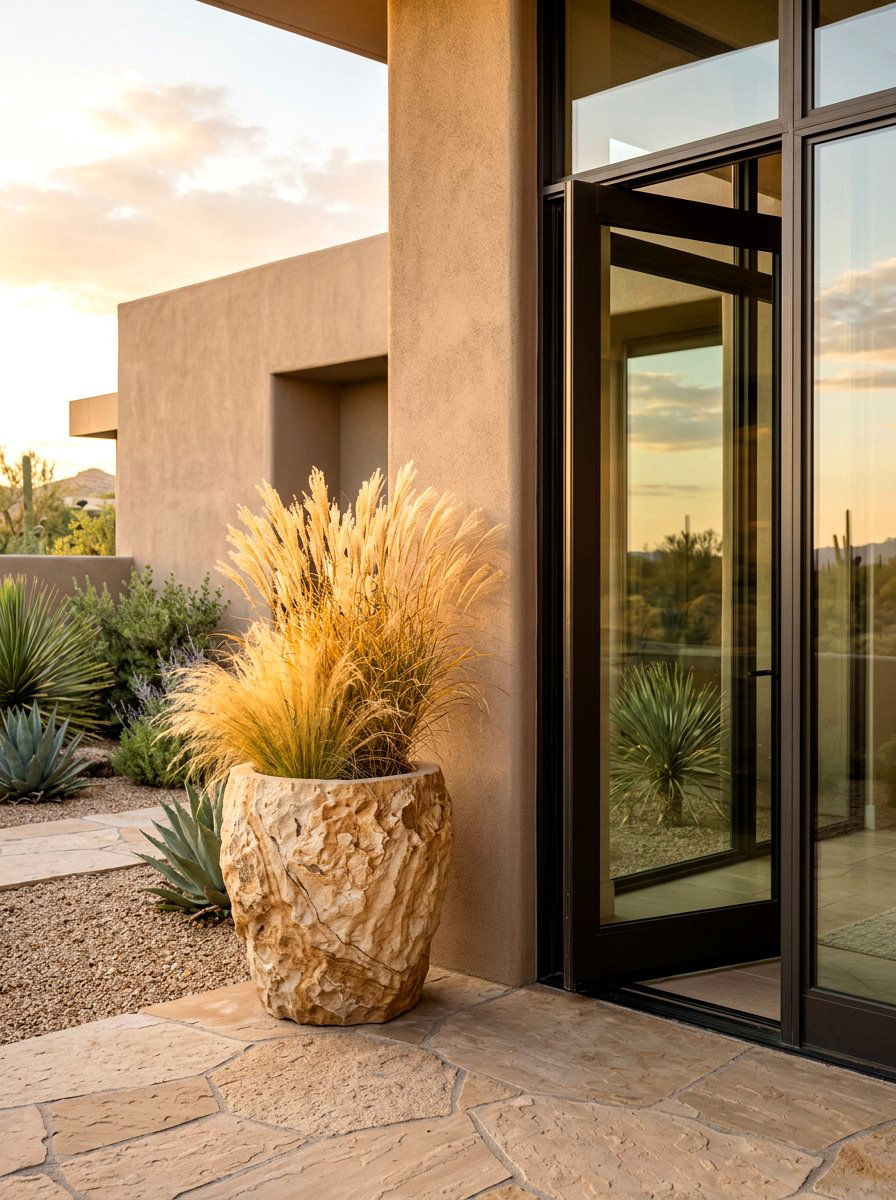Sandstone Effect Planter - 30 tall front door planter ideas