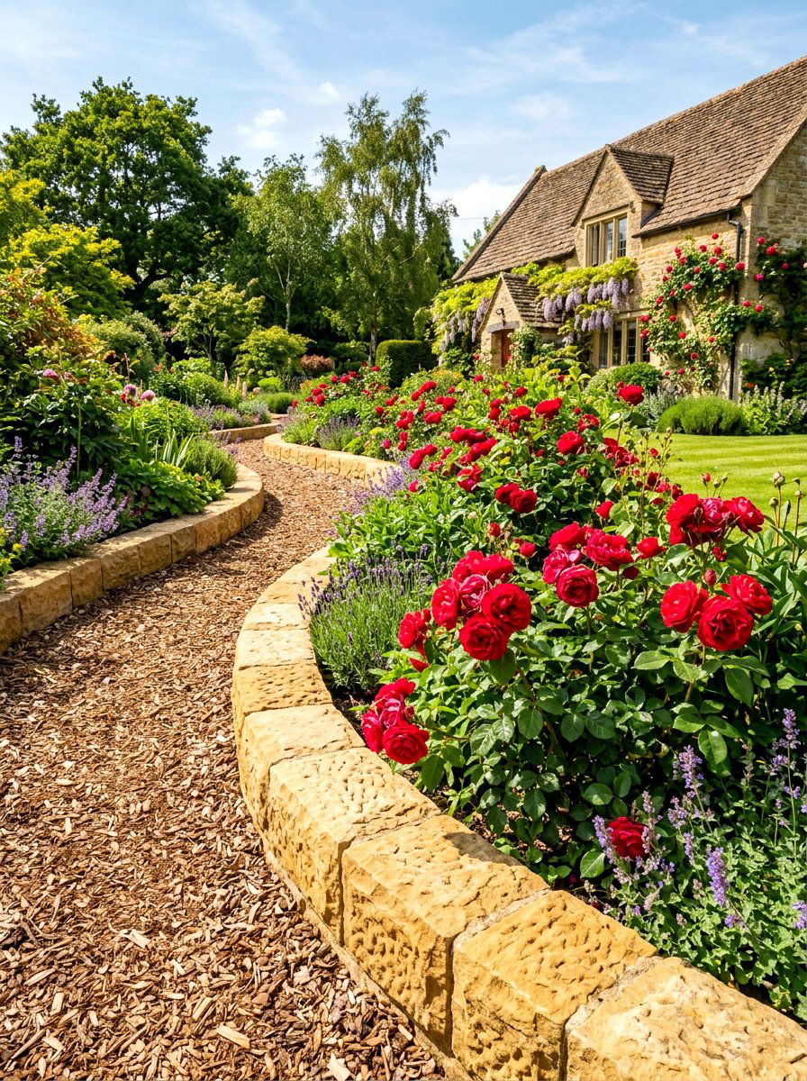 Sandstone Garden Edging - 30 decorative stone ideas