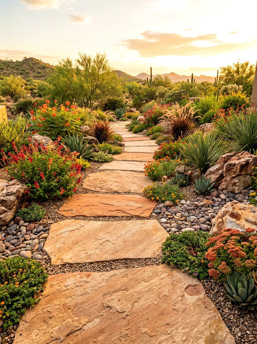 Sandstone Garden Walkway - 30 path through garden ideas