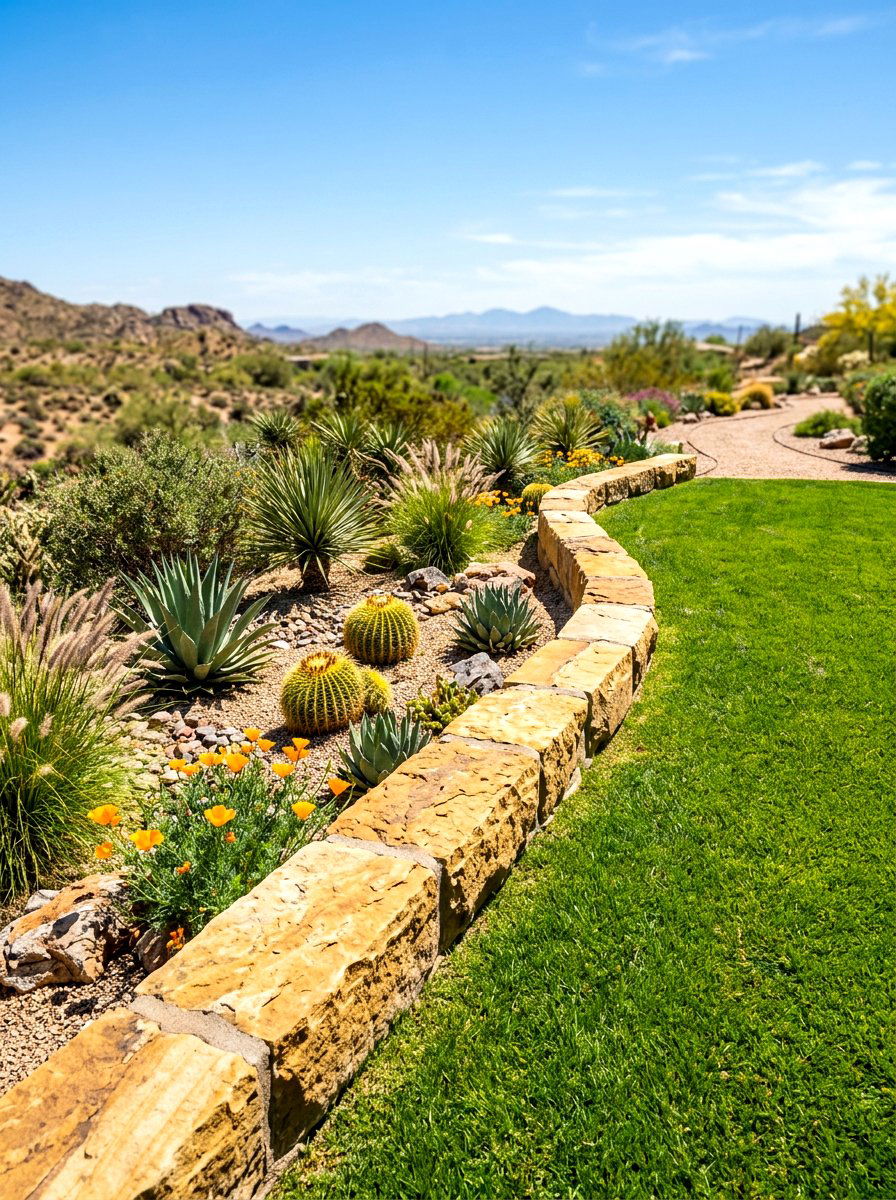 Sandstone Lawn Edge - 30 mow strip ideas