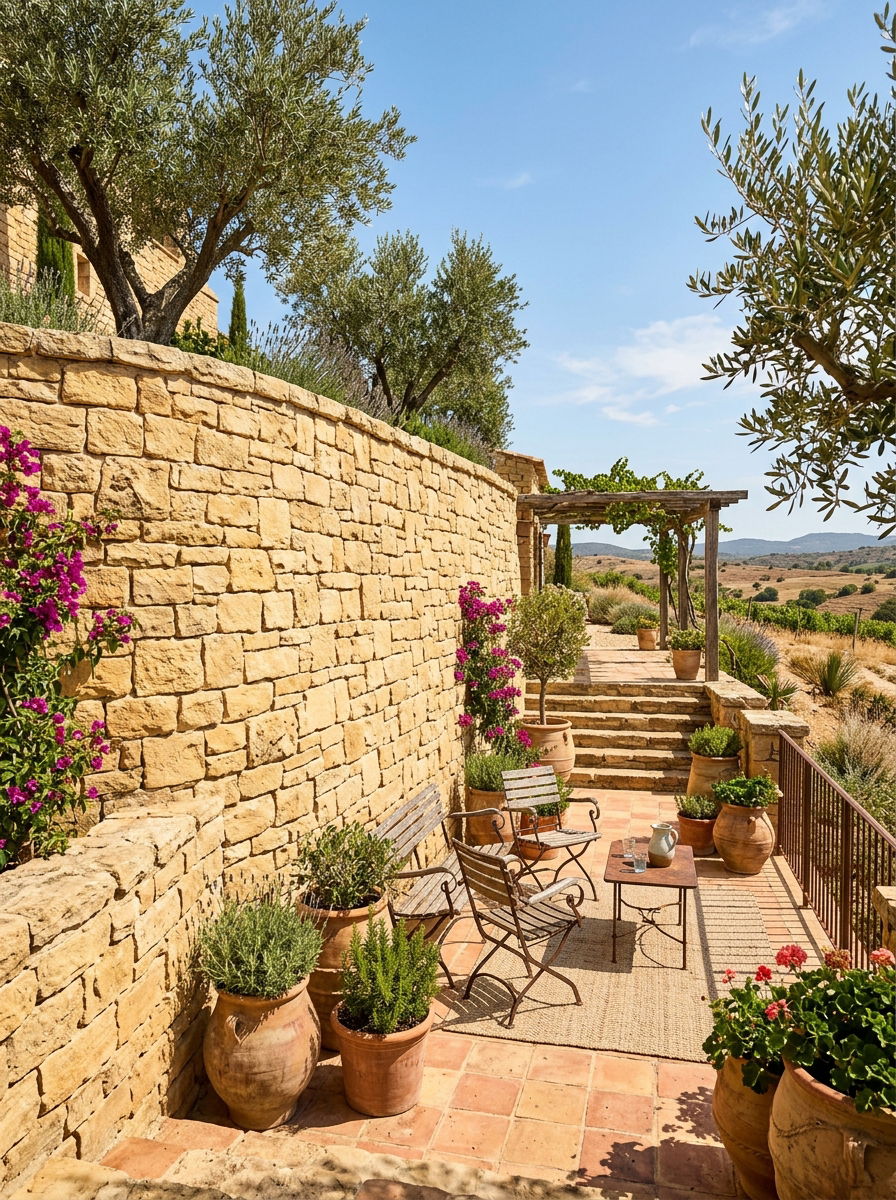 Sandstone Retaining Wall - 30 stone retaining wall ideas