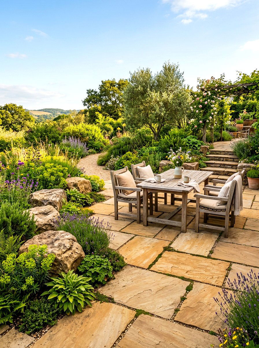 Sandstone Sand Toned Patio - 30 sand toned patio ideas